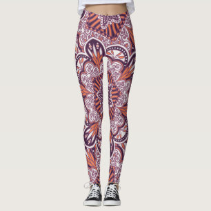 Etniskt stil, vintage dekorativt struktur. leggings