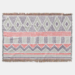 Etniskt stripe-stammar: Handmade Vintagar Filt