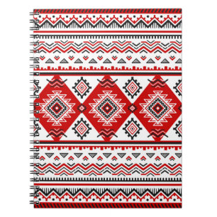 Etniskt svart vitt rött, ukrainska motiv. anteckningsbok
