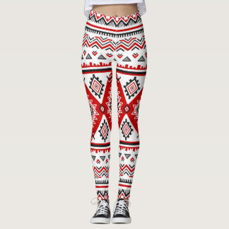 Etniskt svart vitt rött, ukrainska motiv. leggings