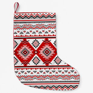 Etniskt svart vitt rött, ukrainska motiv. liten julstrumpa