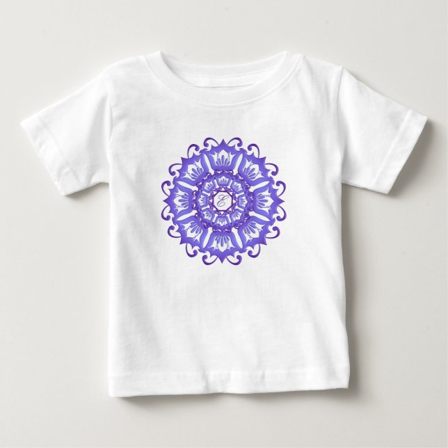 Etniskt teal mandala. monogram. tröja (Framsida)