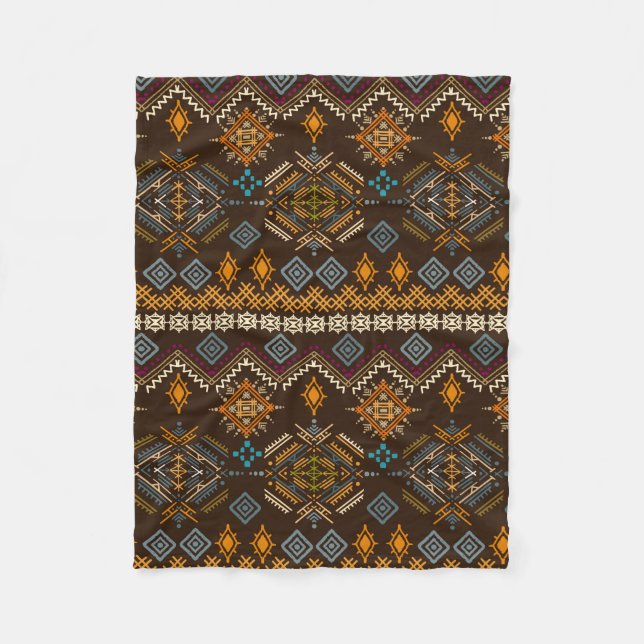 Etno Sömlös mönster. Etniskt boho prydnadsämne. Tr Fleecefilt (Framsidan)