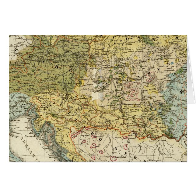Etnografi Karta i Europa Hälsningskort (Framsidan Horizontal)