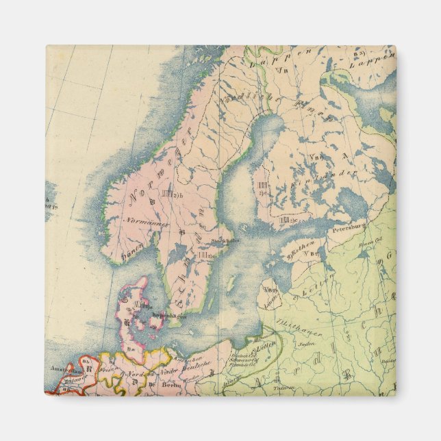 Etnografiska karta i Europa Magnet (Framsidan)