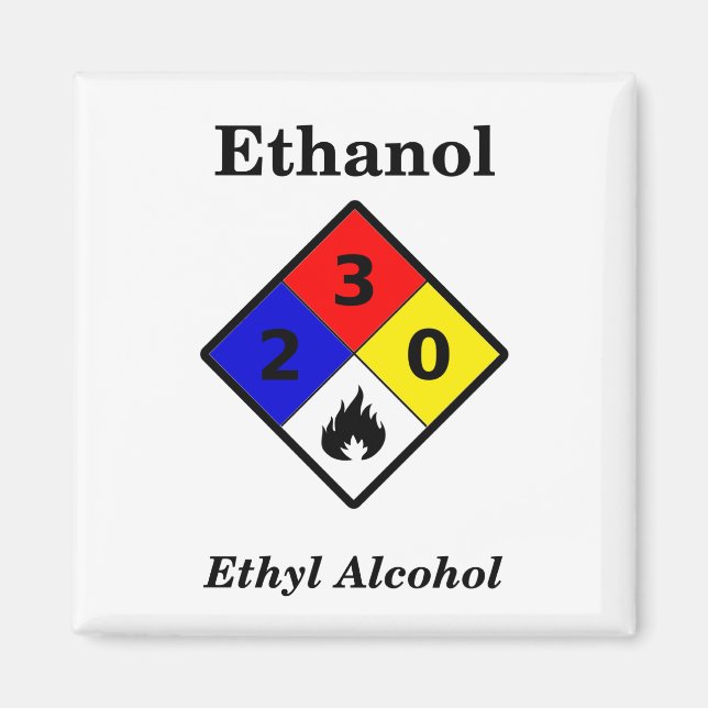 EtOH säkerhetsdatablad Varningsymbol Magnet (Framsidan)
