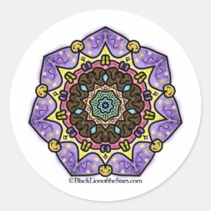Etoile Mandala Sticker Runt Klistermärke