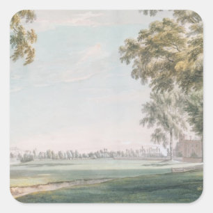 Eton College och Windsor från Spelande Fält Fyrkantigt Klistermärke