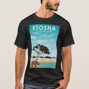 Etosha National Park Travel Poster Art Skriv ut T Shirt