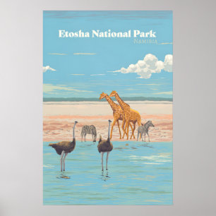 Etosha Nationalpark Namibia Afrika Resa Poster