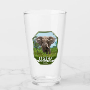 Etosha nationalpark Namibia Elephant Watercolor Glaskopp