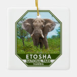 Etosha nationalpark Namibia Elephant Watercolor Julgransprydnad Keramik<br><div class="desc">Etosha Nationalparkens vattenfärgsdesign. Parken ligger i nordvästra Namibia och ett av de största parker i Afrika.</div>
