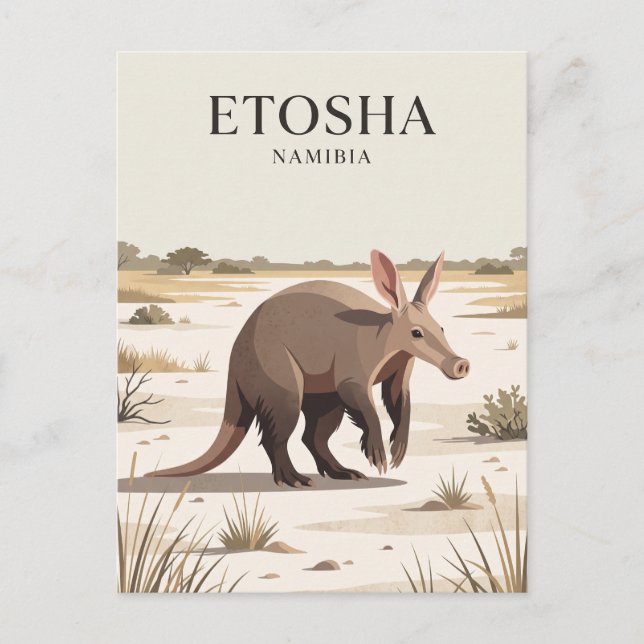 Etosha nationalpark Namibia Vykort (Framsida)