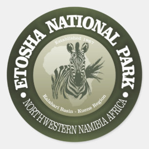 Etosha nationalpark runt klistermärke