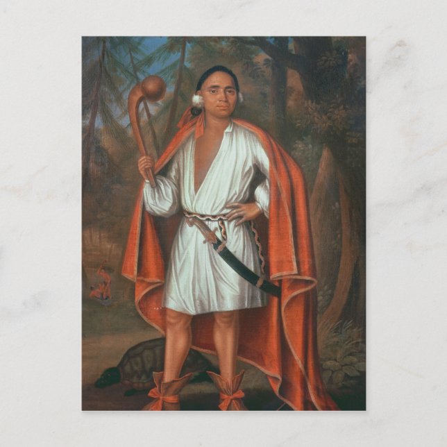 Etow Oh Koam, kung av flodnationer, 1710 Vykort (Framsida)