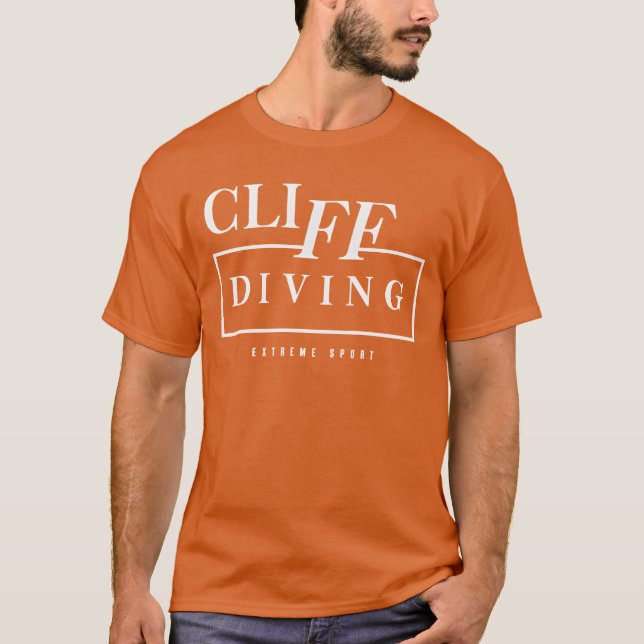 Etreme Sport Cliff Diving boy T Shirt (Framsida)