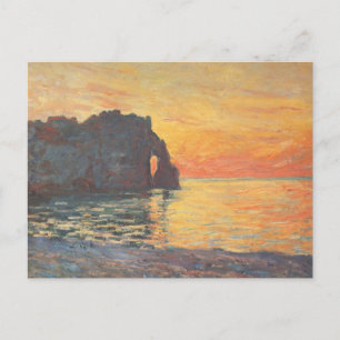 Etretat klippa av D-` Aval, solnedgång - Claude Vykort