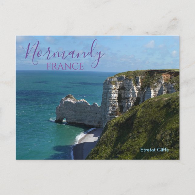 Etretat-klipporna Normandie Frankrike vykort  (Framsida)