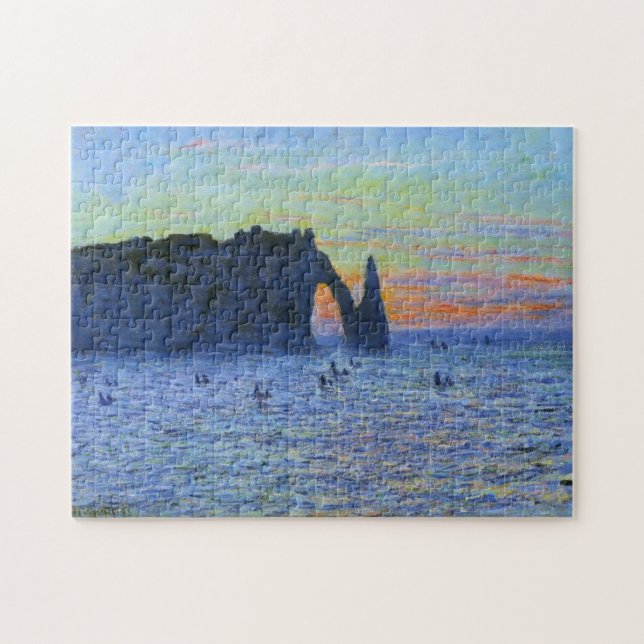 Etretat Nål & Porte d'Aval Monet Fine Art Pussel (Horisontell)
