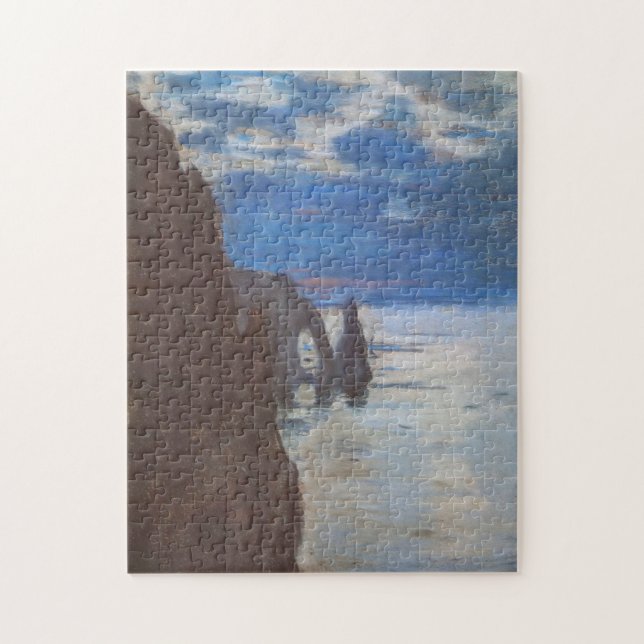 Etretat Nål Sten & Porte d'Aval Monet Fine Art Pussel (Vertikal)