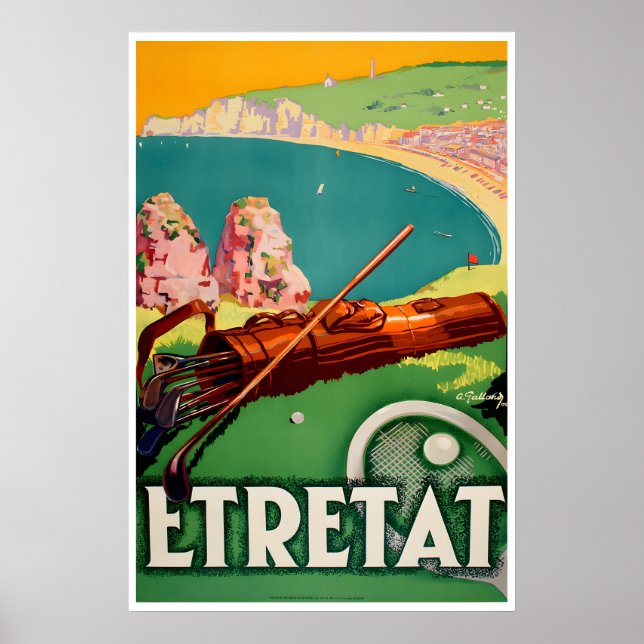 Etretat Resa Poster Fransk Sportkonst Frankrike (Framsidan)