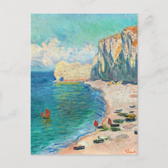 Étretat, Stranden av Claude Monet vykort (Framsida)