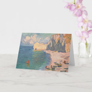 Étretat: Stranden och Falaise av Claude Monet Kort