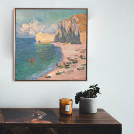 Étretat: The Beach and the Falaise by Claude Monet Poster