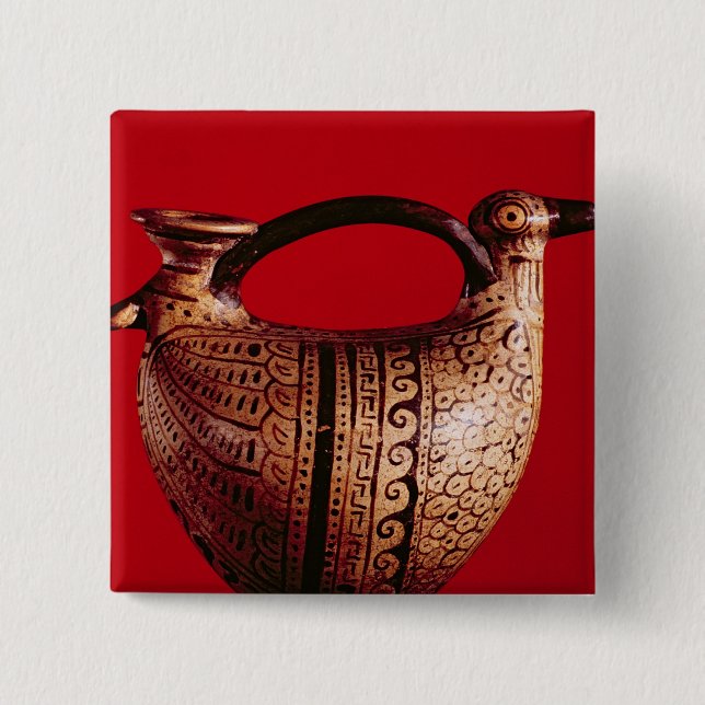 Etruscan askos i forma av en anka knapp (Framsida)
