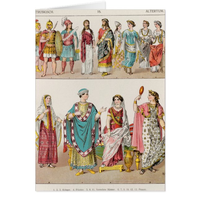 Etruscan klänning hälsningskort (Framsidan)