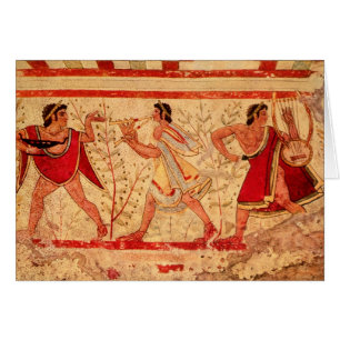 Etruscan musiker hälsningskort