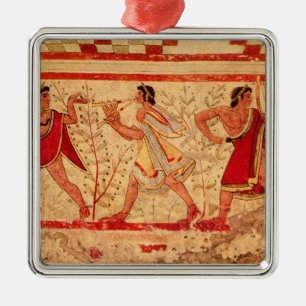 Etruscan musiker julgransprydnad metall