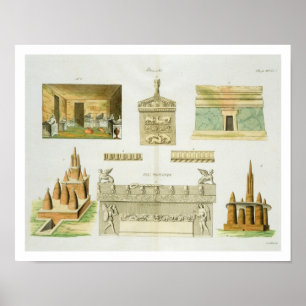 Etruscan sarcophagi och sepulchers, plate 7, class poster