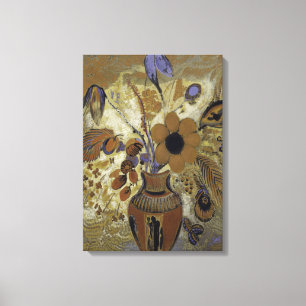 Etruscan Vas med Flowers Canvastryck