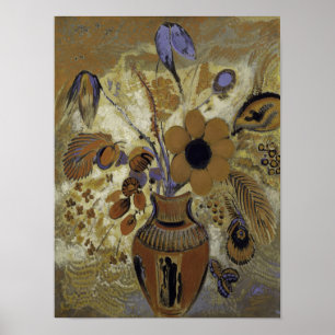 Etruscan Vas med Flowers Poster