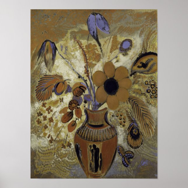 Etruscan Vas med Flowers Poster (Framsidan)