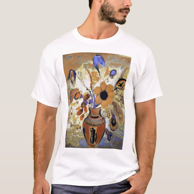 Etruscan Vas med Flowers, Redon T Shirt (Framsida)