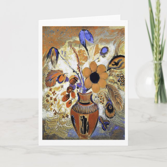 Etruscan Vase with Flowers, Redon Kort (Framsida)