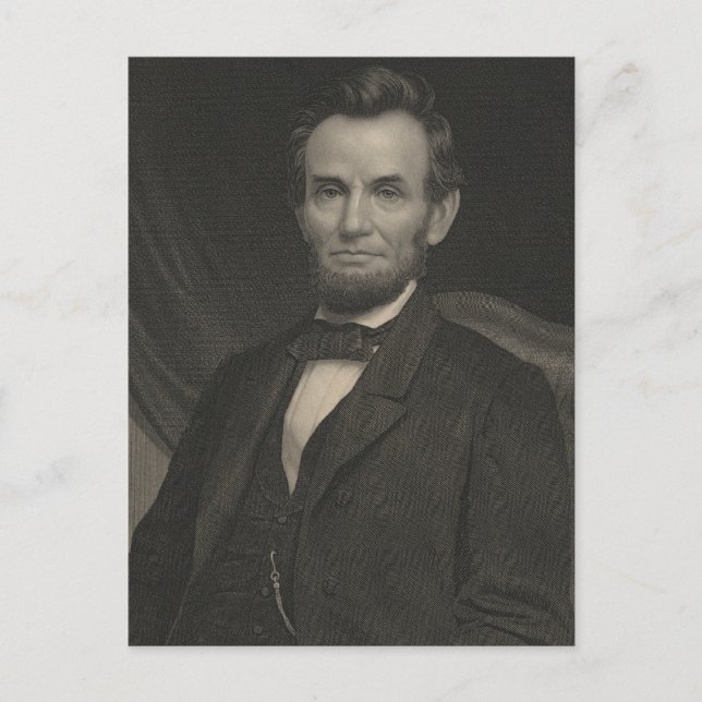 Etsning Porträtt av Abraham Lincoln Vykort (Framsida)
