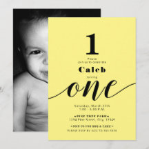 ETT 1:a Födelsedagsfoto Valfri färg Minimal fest