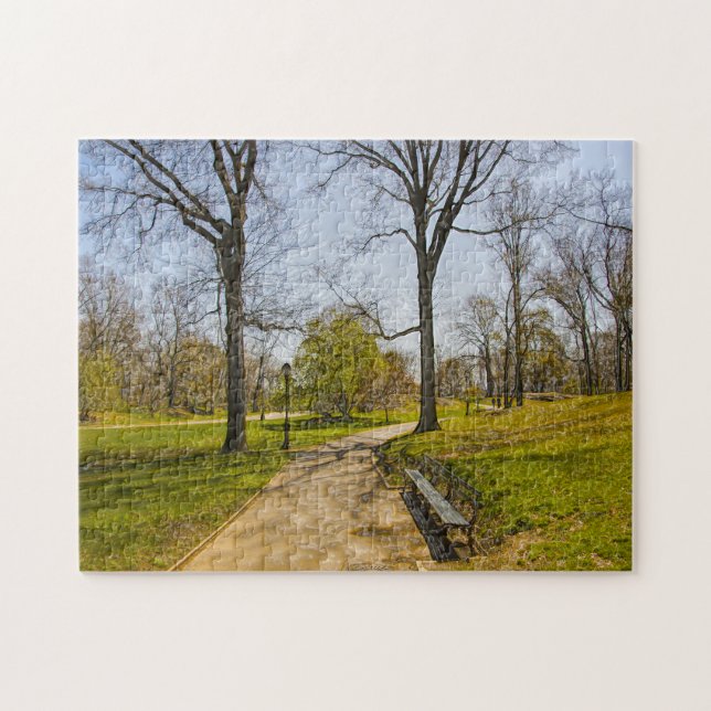 Ett abstrakt fotografi av Central Park New York. Pussel (Horisontell)