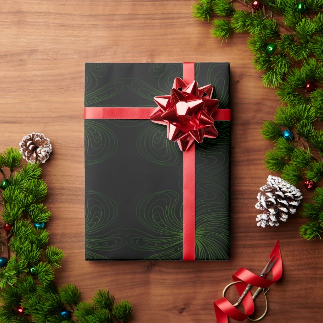 Ett abstrakt symmetriskt mönster med organiska lin presentpapper (Julgåva)