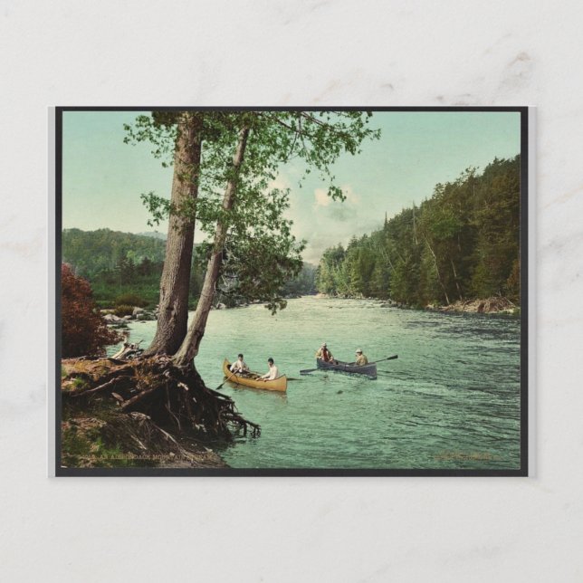 Ett Adirondack-bergströmslam av klassiskt Photochr Vykort (Framsida)