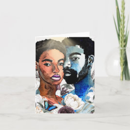 Ett: African American Black Couple Blank Notecards Tack Kort