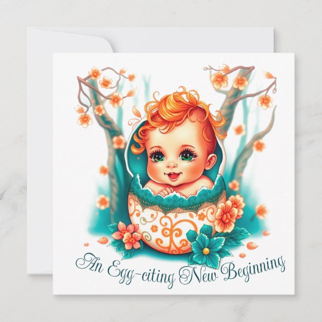 Ett Ägg-citerande Nytt Början Julkort (Framsida)