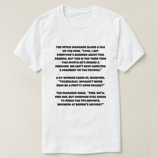 Ett AI-skämt om att döda får sparken T Shirt (Design framsida)