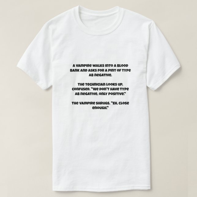 Ett AI-skämt om en vampyr T Shirt (Design framsida)