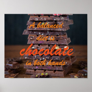 Ett allsidigt bantar är choklad i båda händer poster