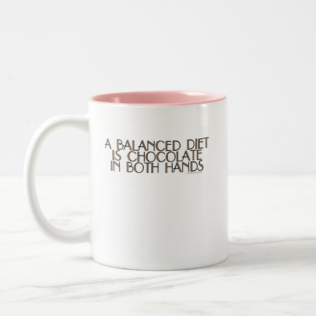 Ett allsidigt bantar är choklad i båda händer Två-Tonad mugg (Vänster)
