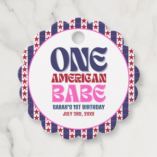 Ett amerikanskt Babe 4 juli 1971 Gåvor Etiketter (Framsida)